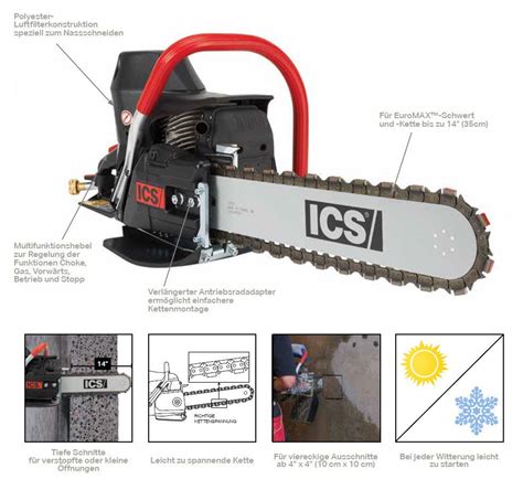 Diamant Kettensäge ICS 680ES GC 12 Benzin mit 1x Sägekette Force3 29