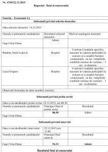 Raportul Final Al Concursului Economist IA