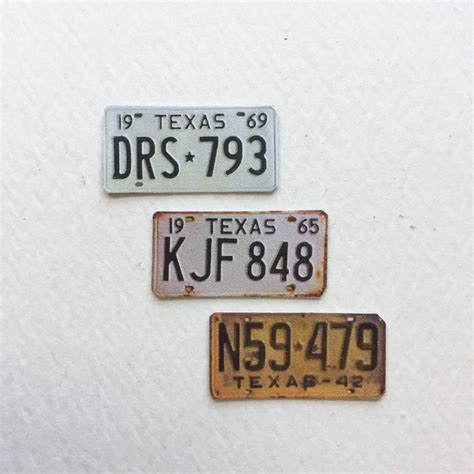 Miniature Reproduction Vintage 112 Scale License Plates Set Etsy