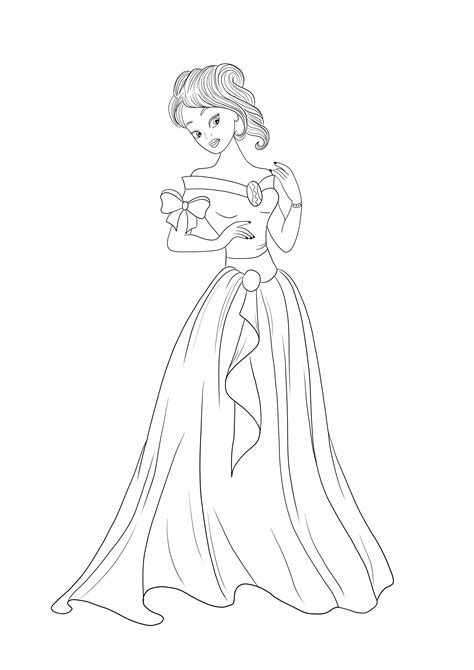 Our Beautiful Princess Coloring Sheet Is Ready To Be Printed For Free