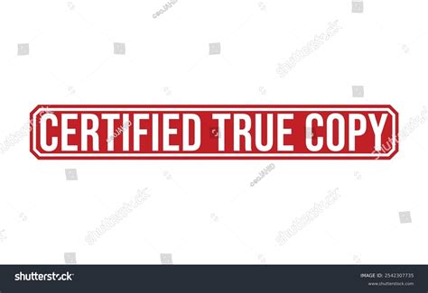 certified true copy red rubber stamp stock vector royalty