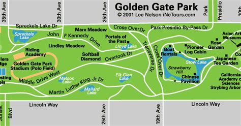 Golden Gate Park San Francisco Map Map