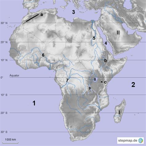 Stepmap Afrika Physisch 2 Landkarte Für Afrika