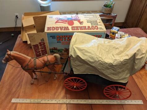 1960s Marx Johnny West Covered Wagon Horse And Harnass W Box 4434