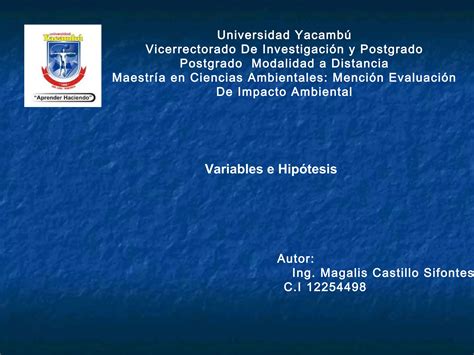 Variables E Hipotesis Ppt