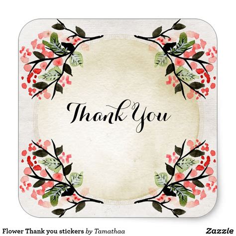 Flower Thank You Stickers Thank You Stickers Wedding