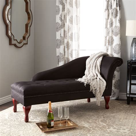 Simple Living Black Storage Chaise Lounge - Walmart.com