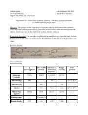 Orgo Lab Experiment Williamson Synthesis Of Ethers Pdf Adilah