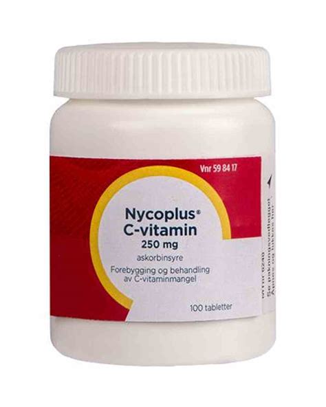 Nycomed Nycoplus C Vitamin Mg Tabletter Med Informasjon Og Fakta