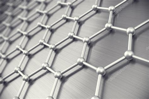 Estructura atómica de grafeno fondo de nanotecnología ilustración 3d