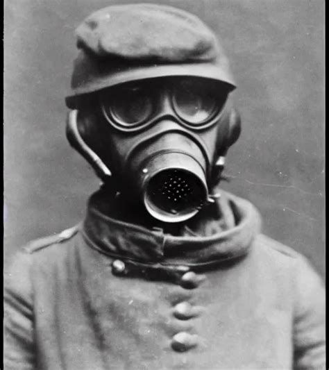 Person Wearing Gas Mask Ww Photo High Detail High Stable Diffusion