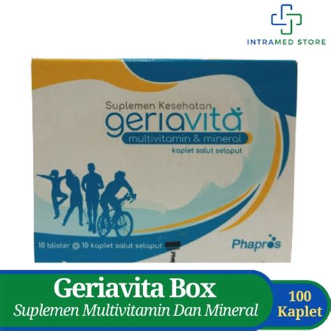 Jual Geriavita Box Isi Kaplet Suplemen Multivitamin Dan Mineral