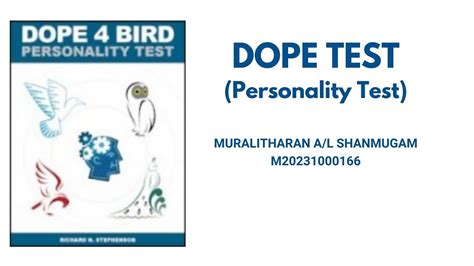 Dope Bird 4 Personality Types Test By Muralitharan A L Shanmugam M20231000166 Youtube