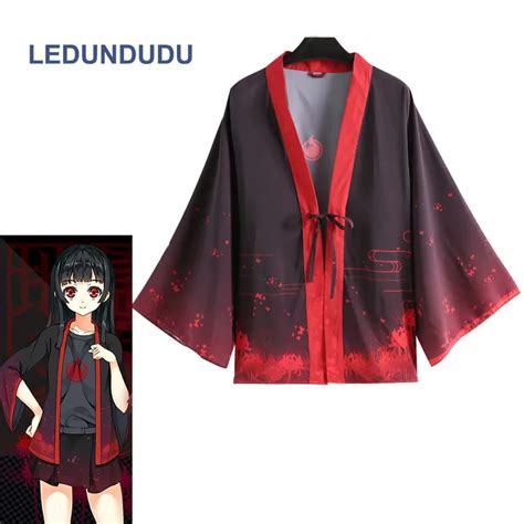 Hell Girl Cosplay Chiffon Coat Haori Bathrobes Pajamas Jigoku Shojo Enma Ai Kimono Cloaks Unisex