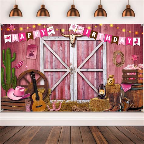 Amazon Breling Western Cowgirl Birthday Banner Cowboy Backdrop