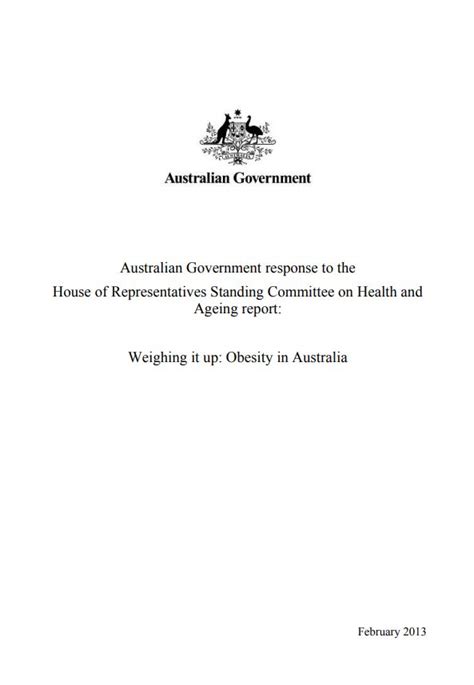 Weighing It Up Obesity In Australia Australian Government