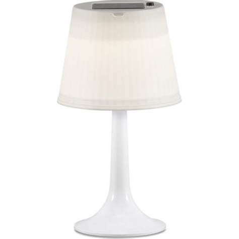 Konstsmide Assisi Solar Outdoor Led Table Lamp With White Base N17485