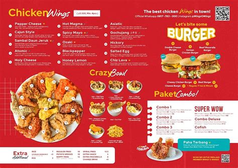 Menu At Wingz O Wingz Gegerkalong Restaurant Bandung