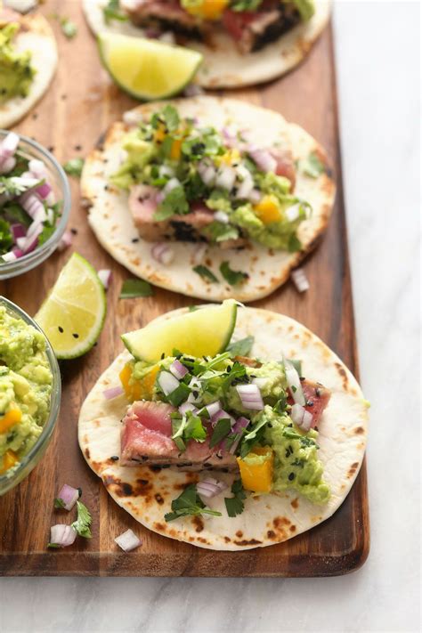 Gorgeous Ahi Tuna Tacos That Are Perfectly Seared With Sesame Seeds And