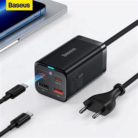 Baseus Fast Gan 3 Pro Chargeur 65w Quick Charge Pour Ordinateur