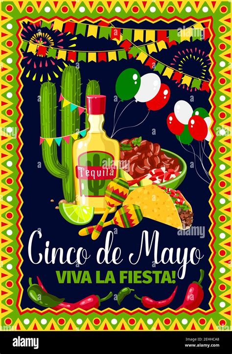 Cinco De Mayo Greeting Card For Mexican Holiday Fiesta Celebration