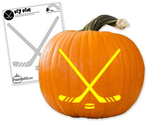 Hockey Pumpkin Carving Stencil - Pumpkin HQ