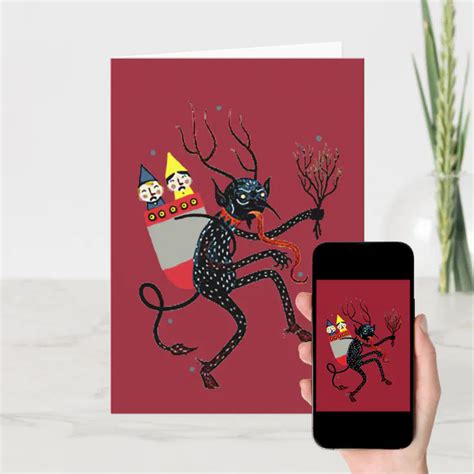 Vintage Krampus Christmas Card | Zazzle