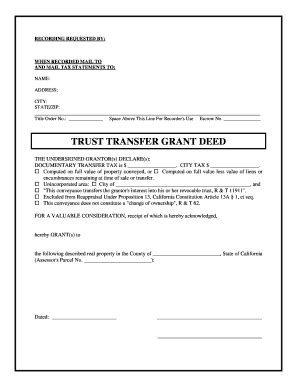 Trust Grant Deed Fill Online Printable Fillable Blank Pdffiller