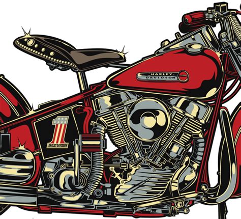 Motorcycle Illustration Harley Davidson Copyright David Vicente