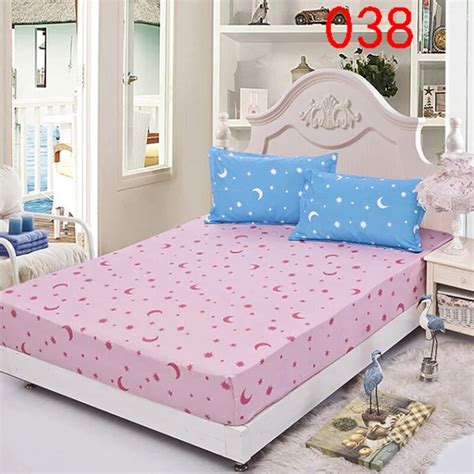 Buy Pink Star Polyester Fitted Sheet Single Double Bed