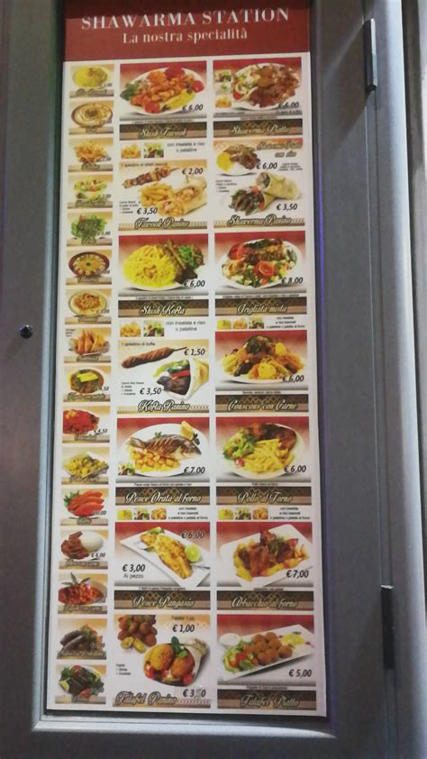 Menu at Shawarma Station restaurant, Rome