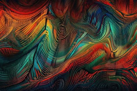 Premium Ai Image Vibrant Abstract Painting With Flowing Lines And