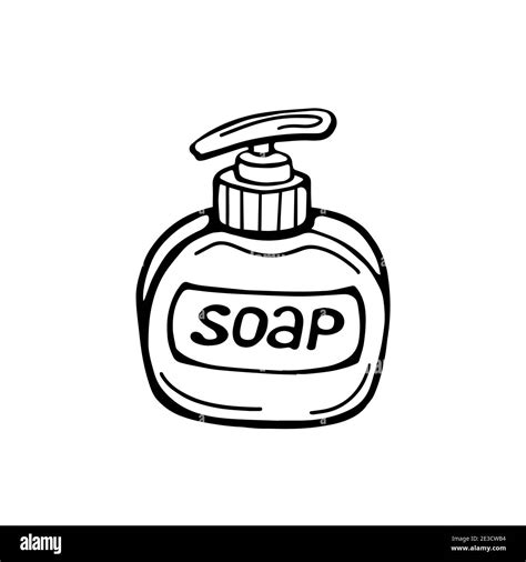 Hand Drawn Soap Bottle Isolated On A White Background Vector