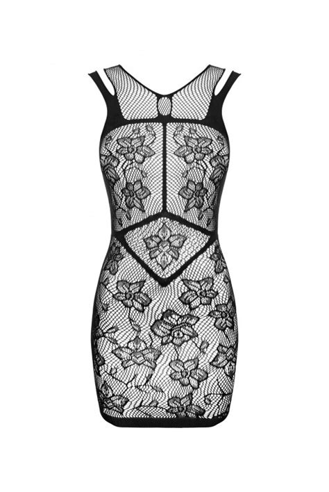 Mini Robe Lingerie Résille Dentelle