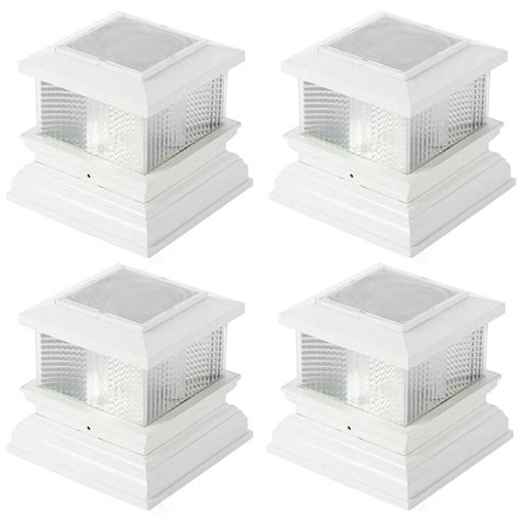 Gardenised White Low Voltage Integrated LED Fence Post Cap Light | Wayfair