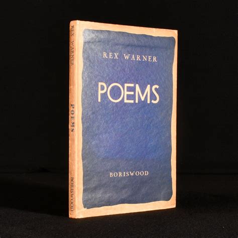 Poems By Rex Warner Very Good Indeed Cloth 1937 First Edition