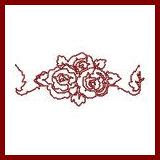 Rose Combo Redwork Applique Machine Embroidery Design