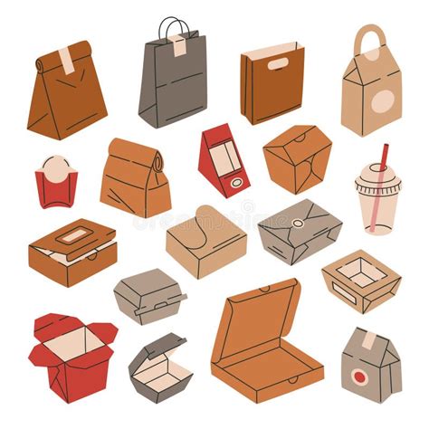 Takeaway Food Delivery Containers Paper Bags Boxes And Plastic Cup