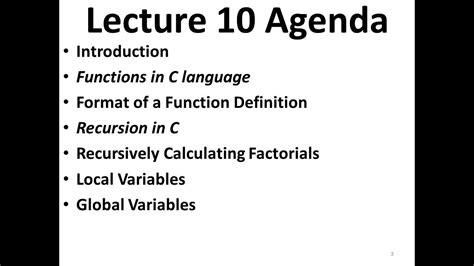 Embedded Systems 10 C Programming 4 Function In C Youtube