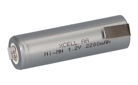 Batterie Mignon AA 2200 mAh 1 2 V NiMh avec cosse à souder Z Flat top