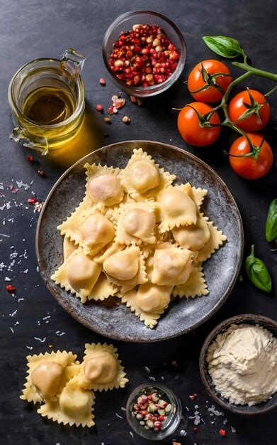 Premium Photo Different Types Of Fresh Raw Italian Ravioli On The