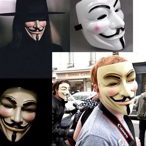 Halloween Masks V For Vendetta Mask Guy Fawkes Anonymous Fancy Dress Cosplay Costumes Masquerade ...