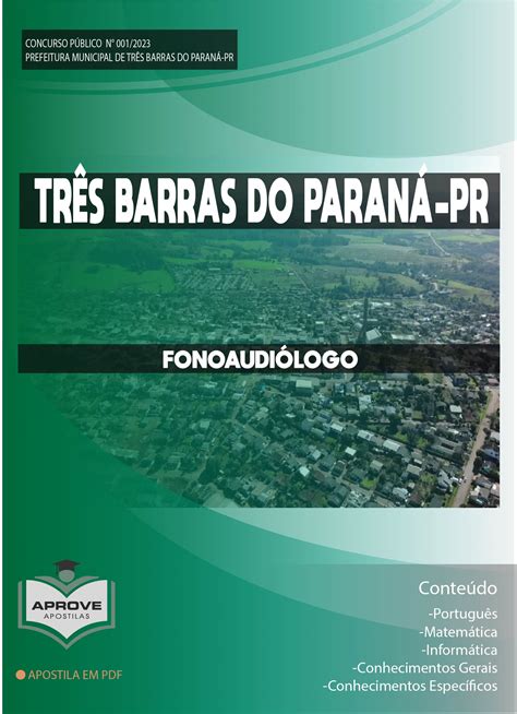 Apostila Tr S Barras Do Paran Fonoaudi Logo Aprove Apostilas