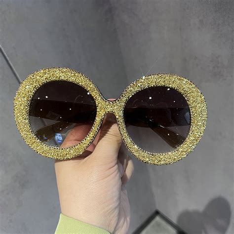 Harriet Bling Bling Round Sunglasses Fomolooo