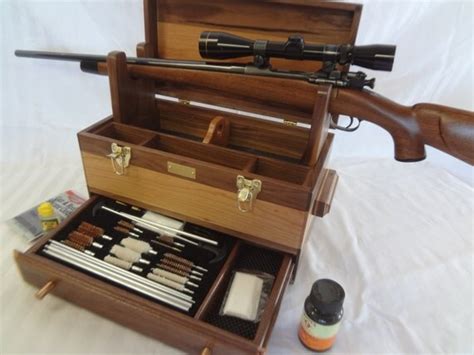 Cherry And Walnut Solid Gun Cleaning Box Special Order