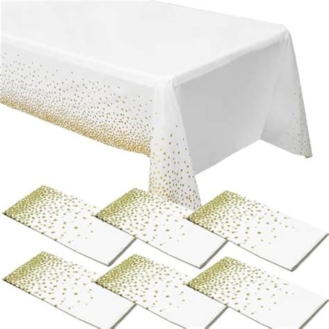 Mokani Plastic Disposable Tablecloths Pack Party Table Cover White