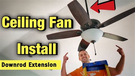 How To Install A Ceiling Fan Harbor Breeze Coastal Creek Downrod Extension Youtube