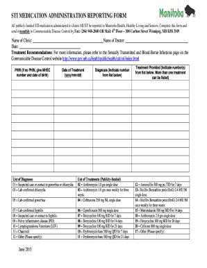 Fillable Online Gov Mb Sti Medication Administration Reporting Form