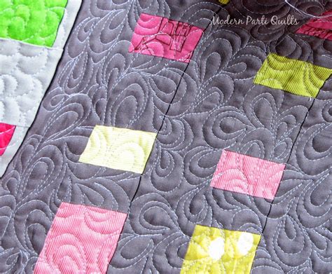 Modern Parti Quilts Free Motion Quilting Crib Quilt Girl Girls Quilts