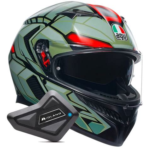 Pack Casque Kit Bluetooth Et Intercom AGV K3 Multi Decept Matt